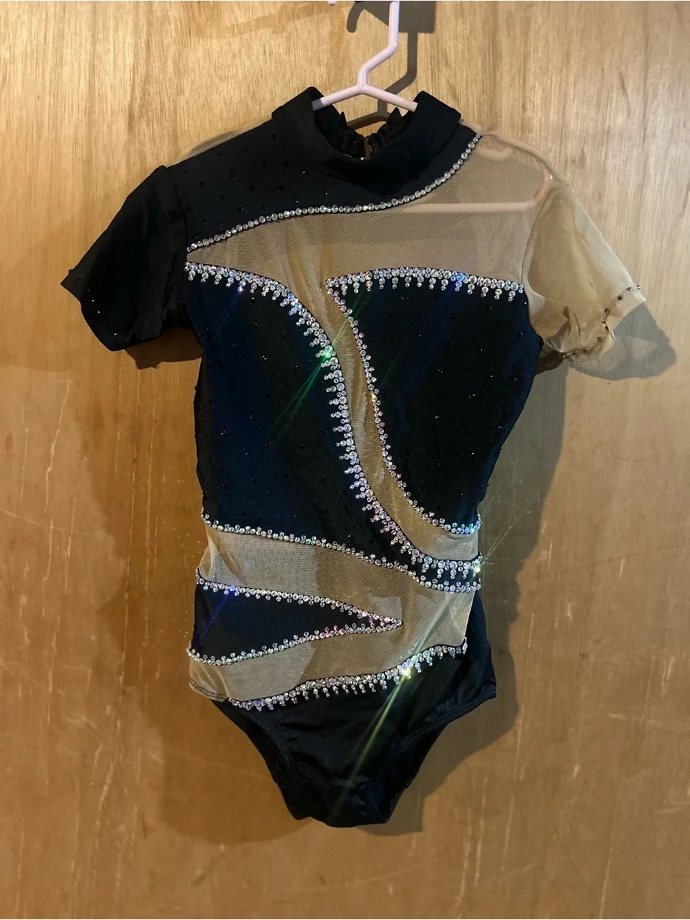 Black and Gold Rhinestone Dance Leotard